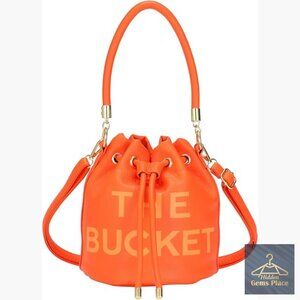 Mini PU Leather Drawstring Bucket Bag Crossbody Hobo Purse Women's Handbag